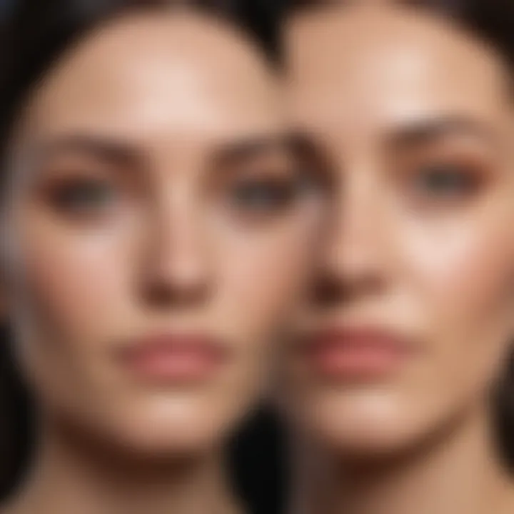 Before and after results of a professional skincare treatment