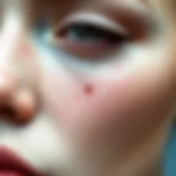 Close-up view of skin texture highlighting dark spots