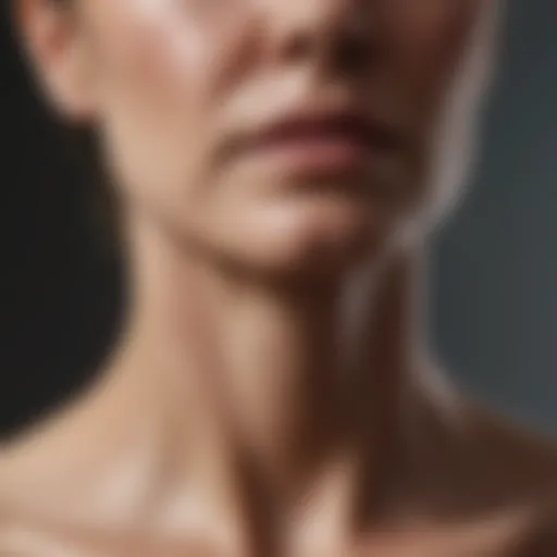 Close-up view of a person's neck with visible wrinkles