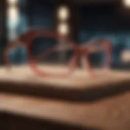Chic eyeglasses displayed on a fashionable surface