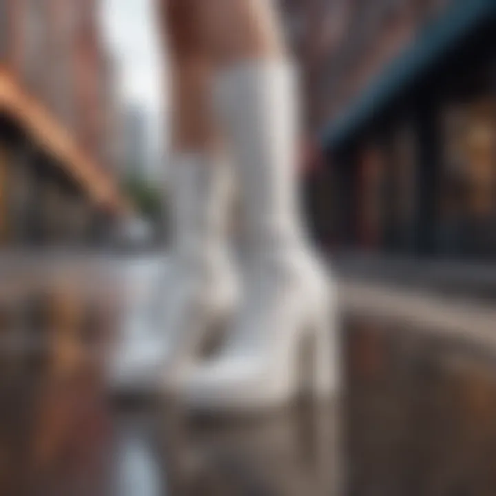 Stylish Jeffrey Campbell White Boots in Urban Setting