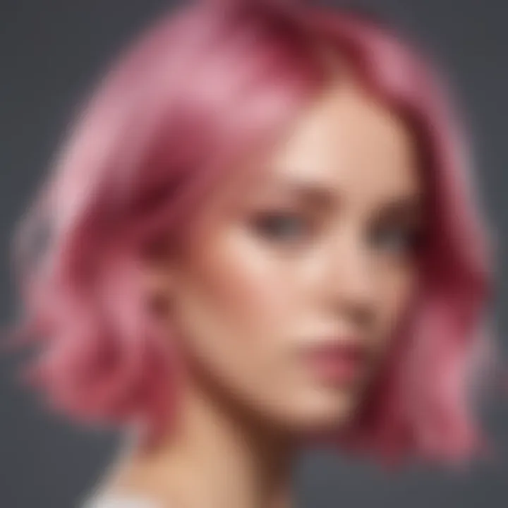 Stylish woman with pink hair confidently showcasing her unique style