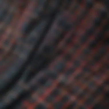 Close-up of fabric textures used in tartan skorts