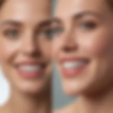 Transformation Through Teeth Whitening Before and after comparison of teeth color