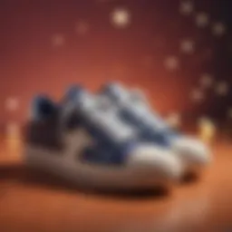 Tennis shoes featuring star patterns on a vibrant background