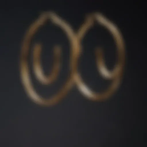 Elegant gold hoop earrings displayed against a velvet background