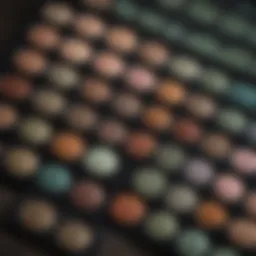 Palette of eyeshadow shades that complement brown-green eyes