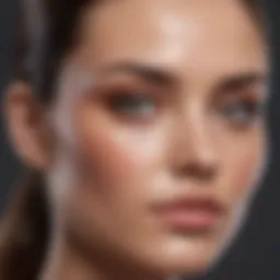 Radiant highlighter application on cheekbones