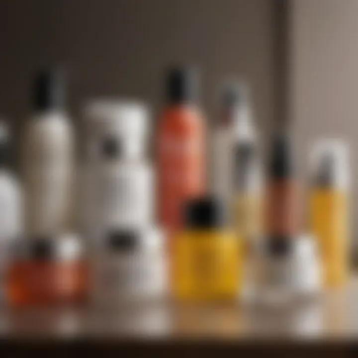 A visually appealing arrangement of various moisturizers, showcasing their unique formulations.