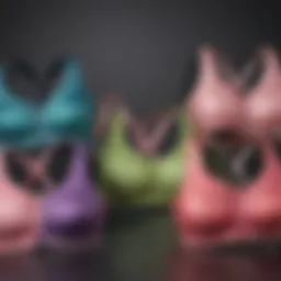 A selection of high-performance bras designed for different types of workouts.