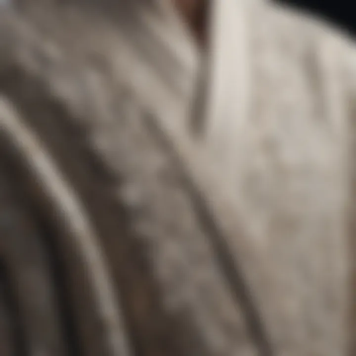 Close-up of the robe's intricate design and stitching