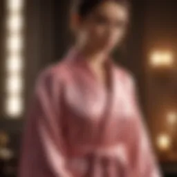 Luxurious fabric showcasing the softness of the robe