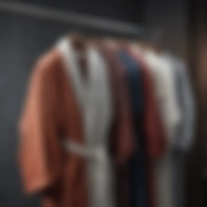 A variety of robe styles hanging elegantly