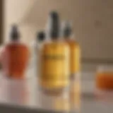 Close-up of Olaplex Bonding Oil bottle on a vanity