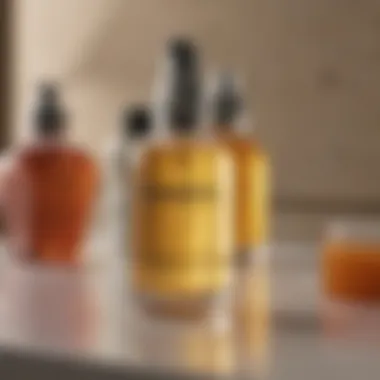 Close-up of Olaplex Bonding Oil bottle on a vanity