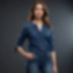 Casual blue jean outfit styled with a trendy top