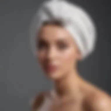 A fashionable individual showcasing a terry cloth turban towel