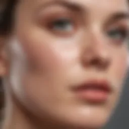 Close-up of a topical acne treatment applied to skin