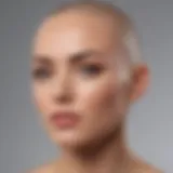 Artistic representation of microblading process on a bald head