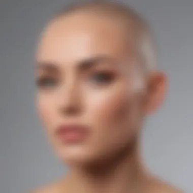 Cosmetic Artistry in Action Artistic representation of microblading process on a bald head