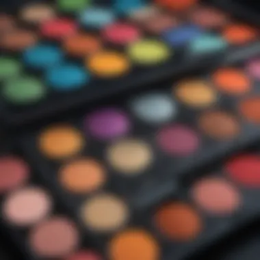 Vibrant palette of trending eyeshadow colors