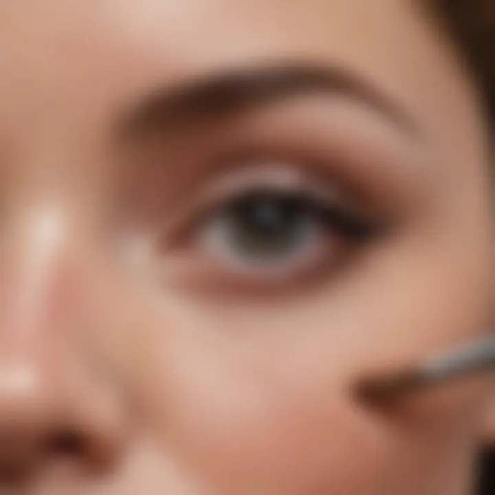 Application of Trish McEvoy Eye Base on eyelids using a brush