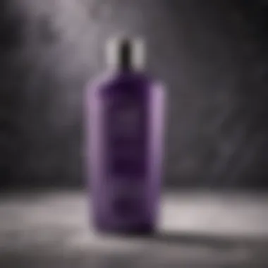 Luxurious Purple Shampoo Bottle on Marble Surface