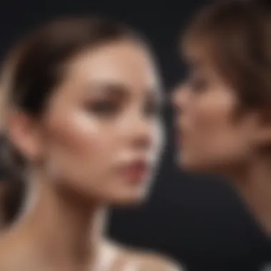 Professional makeup artist applying mineral setting spray on a model