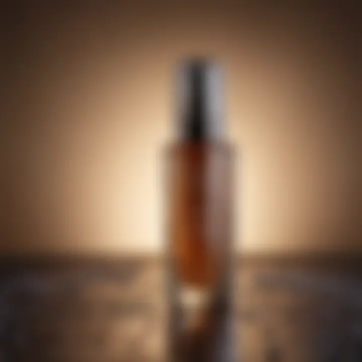 Close-up of mineral setting spray bottle with luxurious packaging