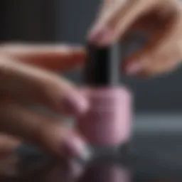 Elegant hand with gel nail polish