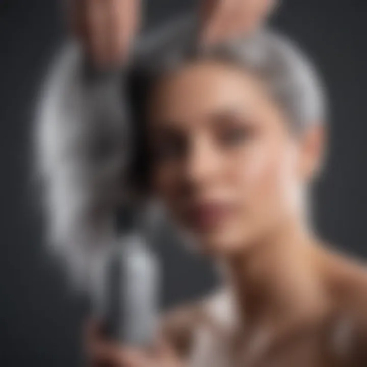 Person Applying Grey Hair Shampoo