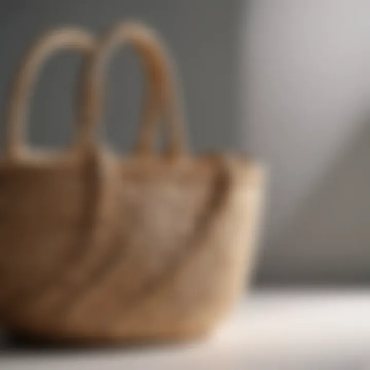 Minimalistic straw tote bag with braided handles