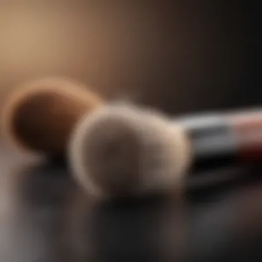 Elegant marble-handled powder bronzer brush