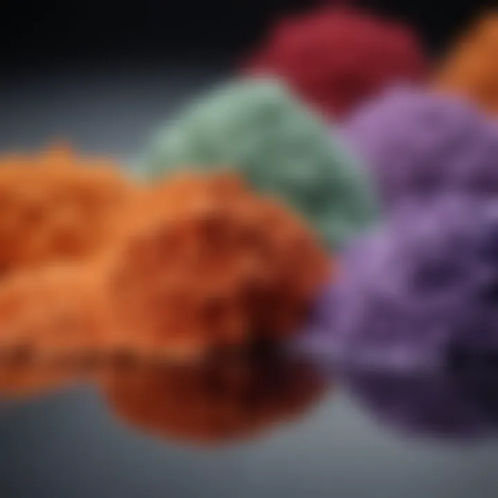 Close-up of acrylic powder showcasing its texture and color range