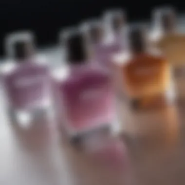 Display of various liquid monomers used in acrylic nail applications