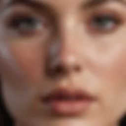 Close-up view of black pores on the nose