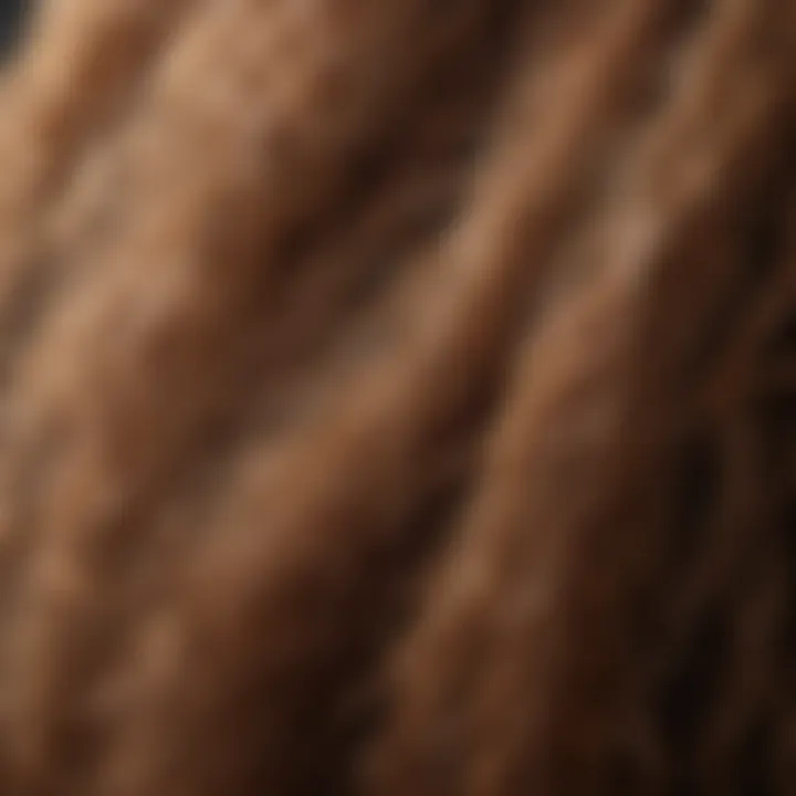 A close-up of dry hair showing frizz and split ends