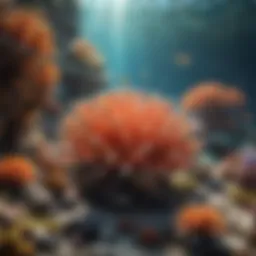 Vibrant coral reef teeming with marine life