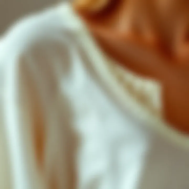 Detail view of fabric and design in petite clothing