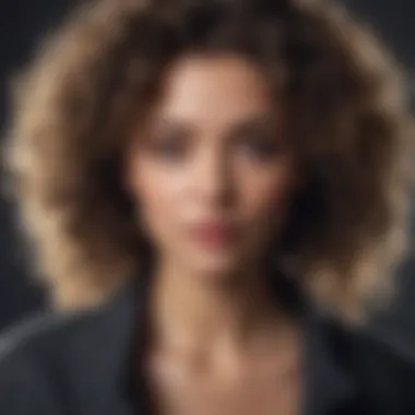 Woman with tousled curly hair walking confidently