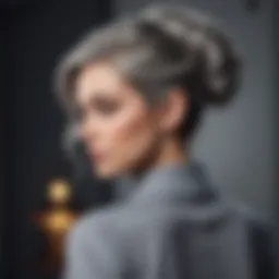 Elegant grey hair updo
