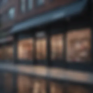 Modern Beauty Brand Store in Urban Setting Urban Street View of Beauty Brand Store